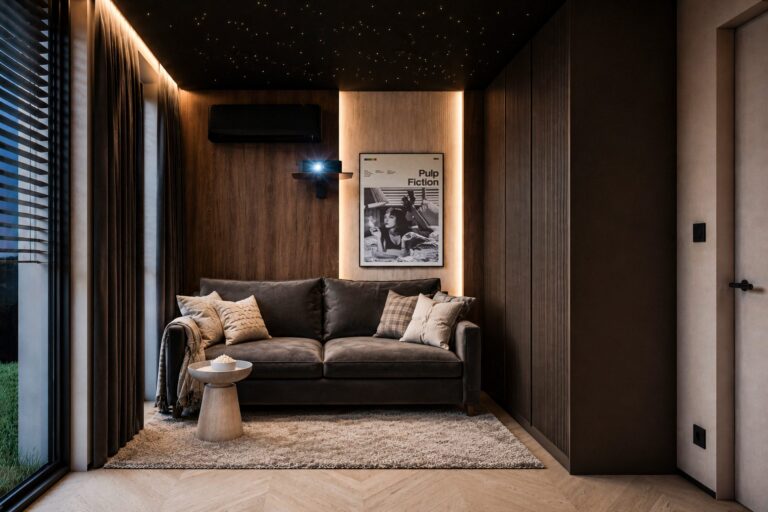 Apartament w sercu Krakowa - Contemporary Luxury - sala kinowa, wizualizacja projektu Art Park