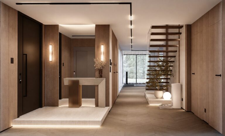 Apartament w sercu Krakowa - Contemporary Luxury - korytarz, wizualizacja projektu Art Park