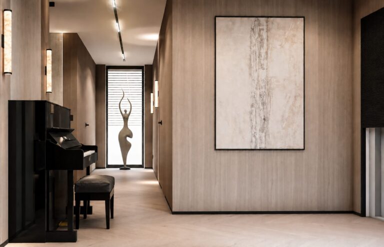 Apartament w sercu Krakowa - Contemporary Luxury - korytarz, wizualizacja projektu Art Park
