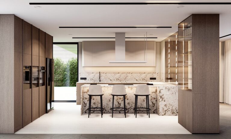 Apartament w sercu Krakowa - Contemporary Luxury - kuchnia, wizualizacja projektu Art Park
