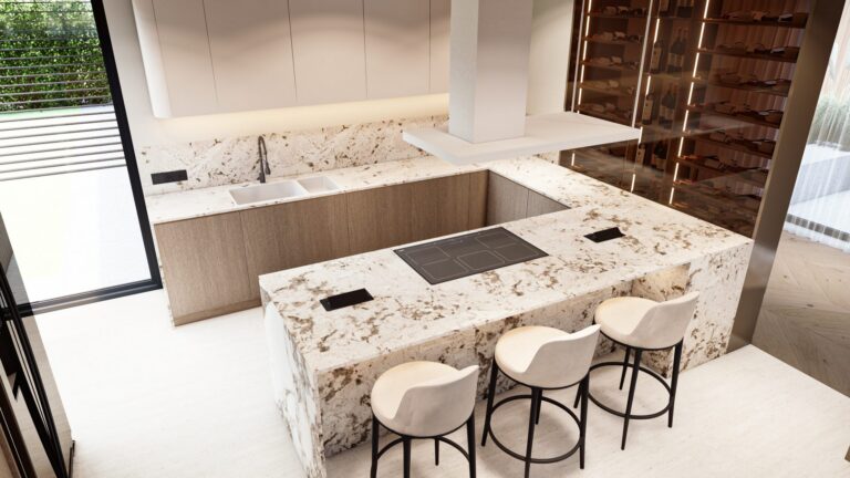 Apartament w sercu Krakowa - Contemporary Luxury - kuchnia, wizualizacja projektu Art Park