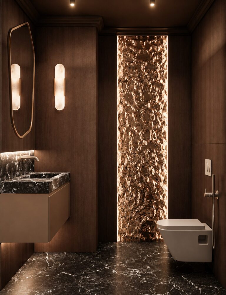 Apartament w sercu Krakowa - Contemporary Luxury - toaleta, wizualizacja projektu Art Park