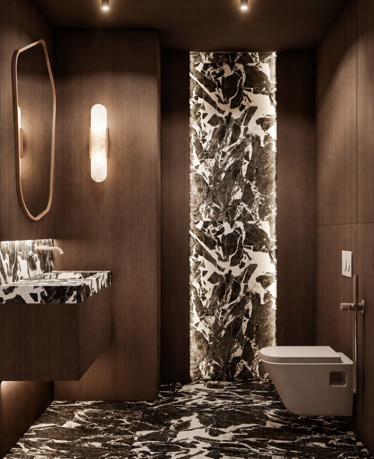 Apartament w sercu Krakowa - Contemporary Luxury - toaleta, wizualizacja projektu Art Park