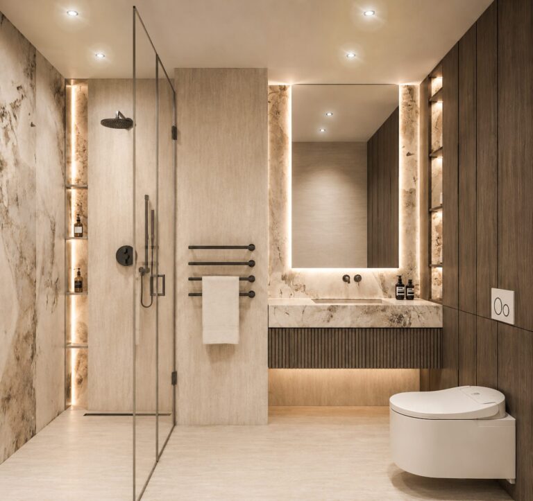 Apartament w sercu Krakowa - Contemporary Luxury - łazienka, wizualizacja projektu Art Park